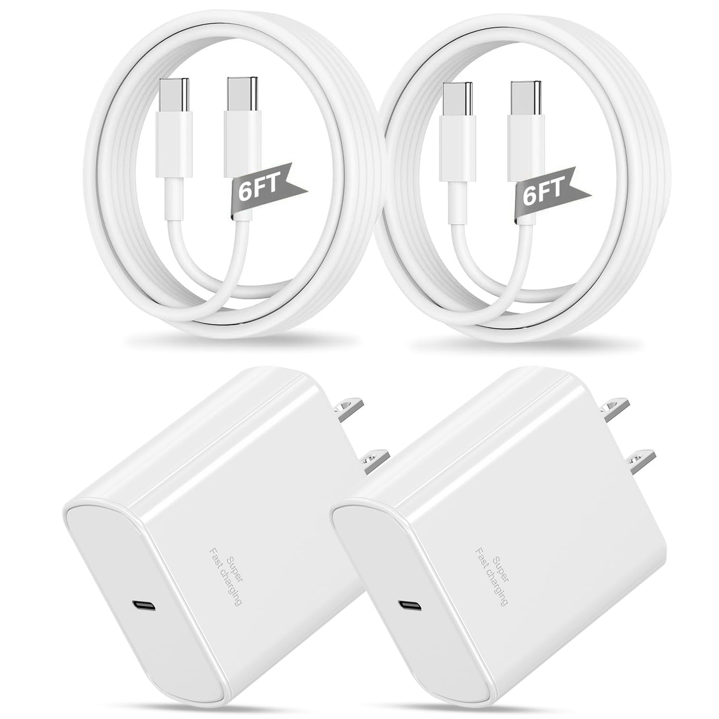 Super Fast Charger Type C for Samsung,2Pack 45W USB C Android Phone Charger Block with 6FT Type C Charger Fast Charging Cable for Samsung Galaxy S26