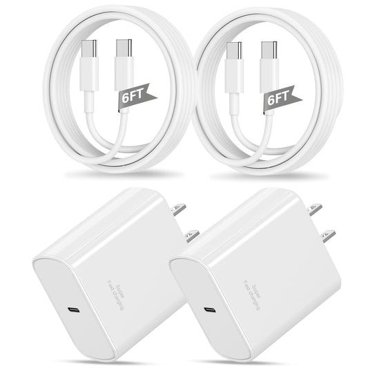 Super Fast Charger Type C for Samsung,2Pack 45W USB C Android Phone Charger Block with 6FT Type C Charger Fast Charging Cable for Samsung Galaxy S26