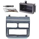 Blue Complete Single Din Dash Kit + Pocket Kit + Wire Harness + Antenna Adapter Compatible with GMC Chevrolet Select 1988-1996