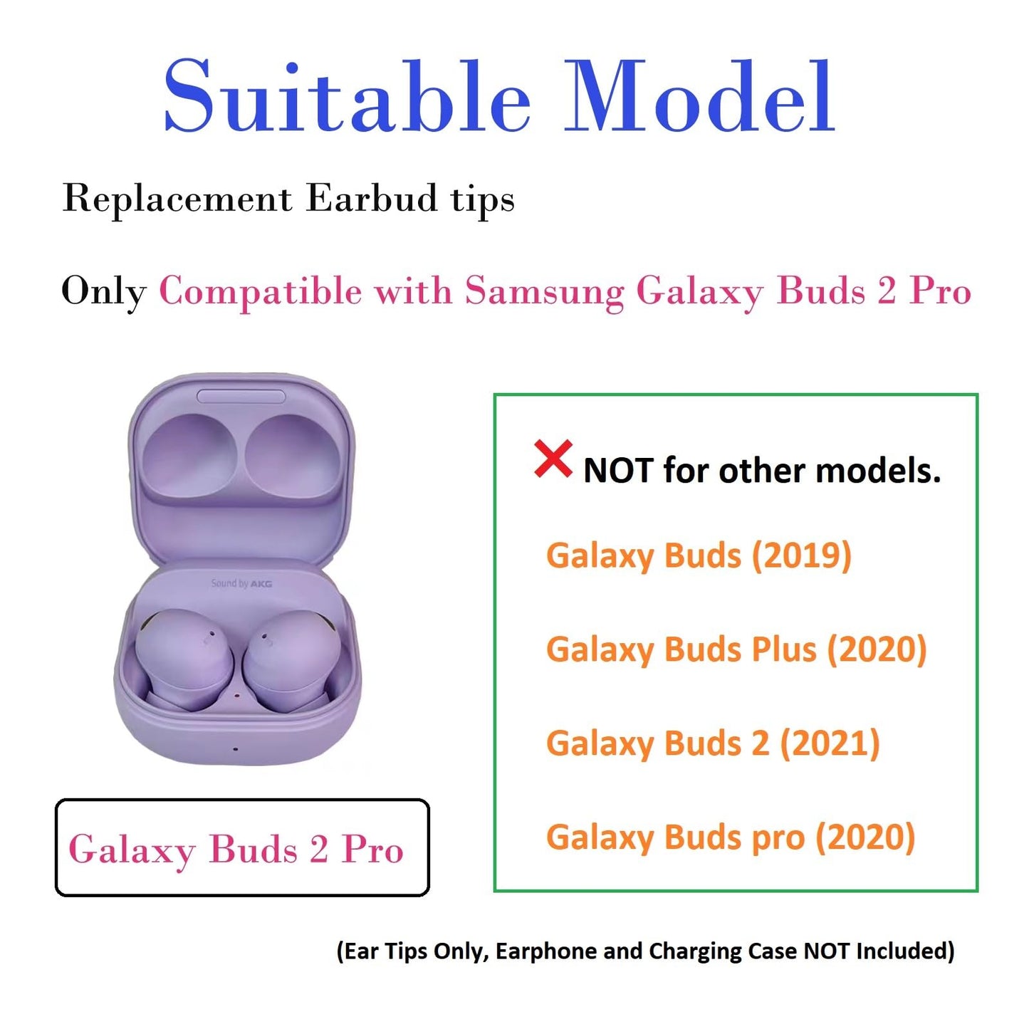 CYADCI Purple Earbud Tips 6 Pairs S/M/L Earbud Covers Rubber Replacement Earbud Tips Ear Bud Replacement Pieces Silicone Compatible with Samsung…