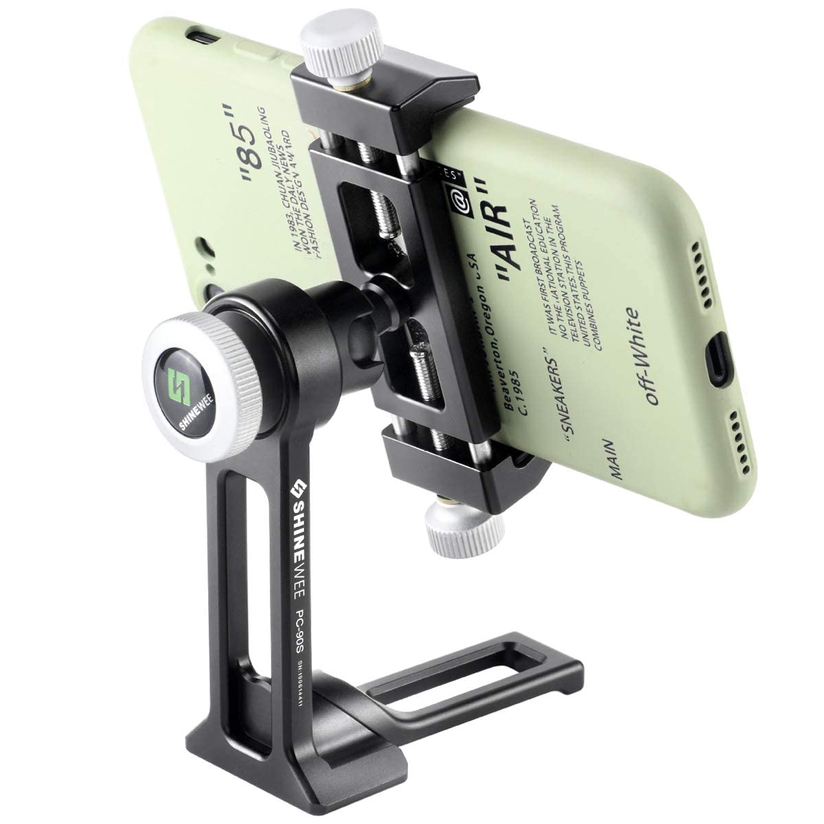 SHINEWEE Metal Phone Tripod Mount Adapter, Arca Dovetail and 1/4" Screw Mount,Adjustable Vertical and Horizontal Dock for Samsung Galaxy, iPhone,