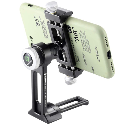 SHINEWEE Metal Phone Tripod Mount Adapter, Arca Dovetail and 1/4" Screw Mount,Adjustable Vertical and Horizontal Dock for Samsung Galaxy, iPhone,