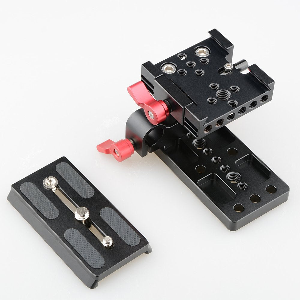 CAMVATE Quick Release Mount Base QR Plate for Manfrotto 501/504/ 577 Tripod Standard Accessory(Red) - 1436