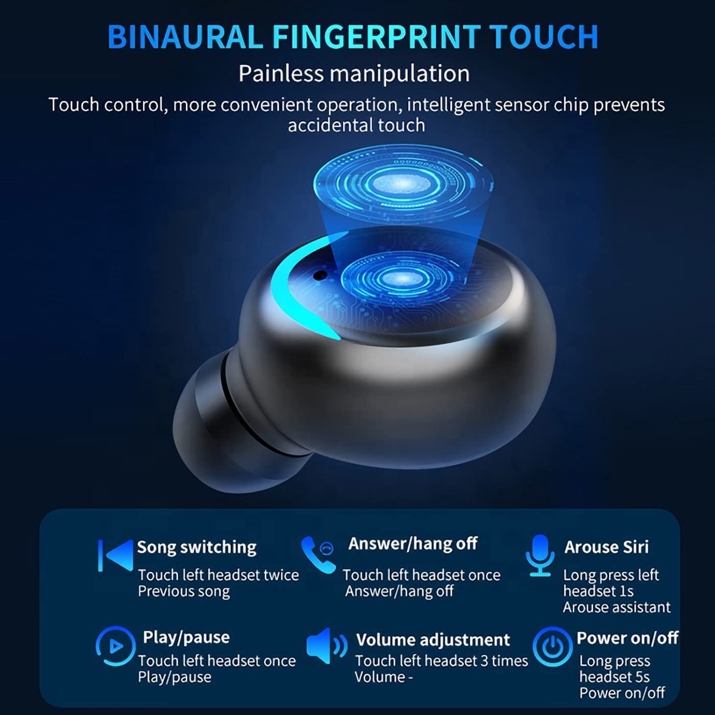 VOLTSTECH Bluetooth Wireless Headphones,TWS F9 with Noise canceling Earbuds with Mic HiFi Stereo Waterproof Sports Headset for Cell Phones and pc…