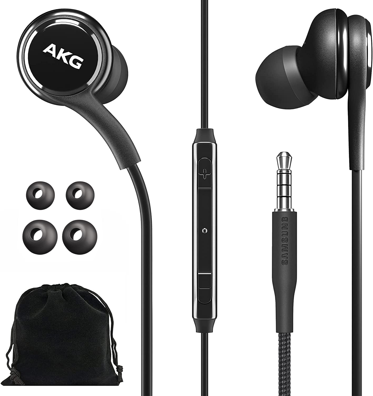 Samsung AKG Wired Earbuds Original 3.5mm in-Ear Earbud Headphones with Remote & Microphone for Music, Phone Calls, Work - Noise Isolating Deep Bass…