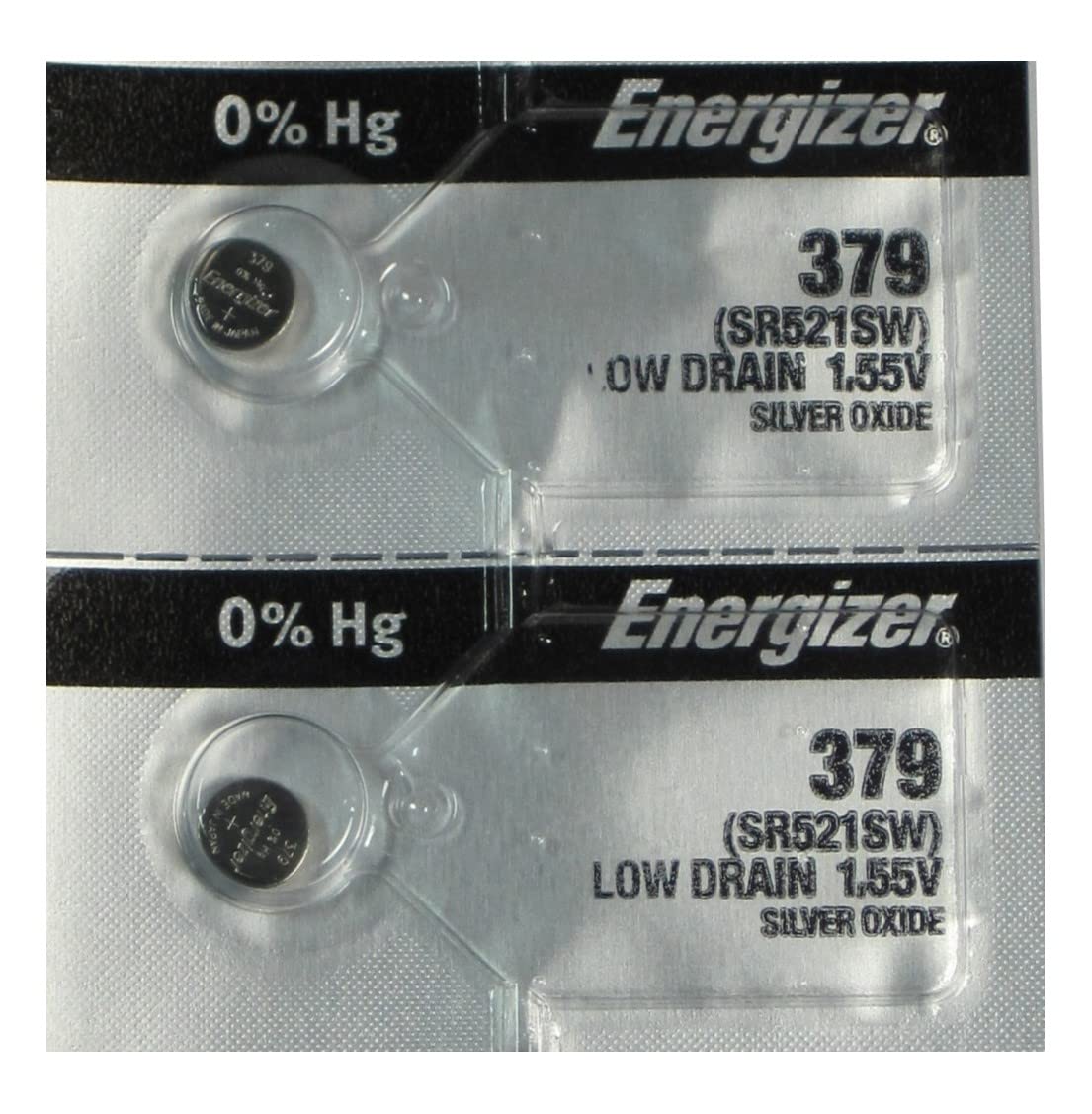 2PC Energizer 379 SR521SW Silver Oxide Battery