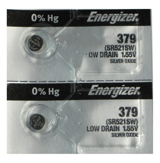 2PC Energizer 379 SR521SW Silver Oxide Battery