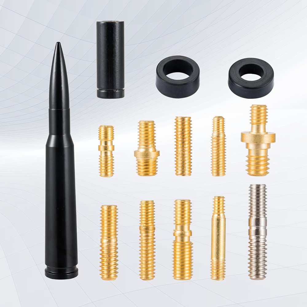 POBADY Car Truck Short Bullet Antenna Mast Replacement 14.5CM/5.7IN Car Wash Proof Radio Antenna for FM AM Black Vehicle Car Antenna