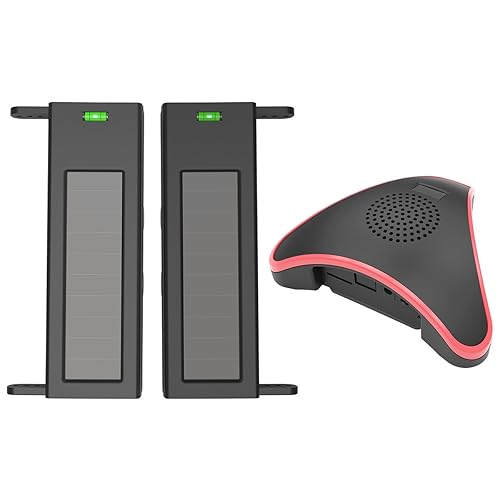 HTZSAFE Solar Wireless Driveway Alarm System- 1/4 Mile Long Transmission Range- 190 Feet Wide Sensor Range- No Wiring No Need Replace Battery- Outdoor