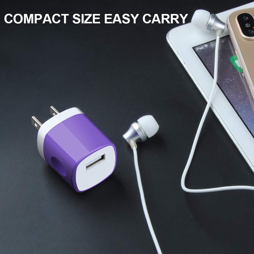 USB Charger Plug,Fast Charging Block,1A USB Cube 10Pack Wall Outlet Adapter Compatible iPhone 17 Pro Max/16 Plus/15/14/13/12/11/X/SE/8, Samsung Galaxy