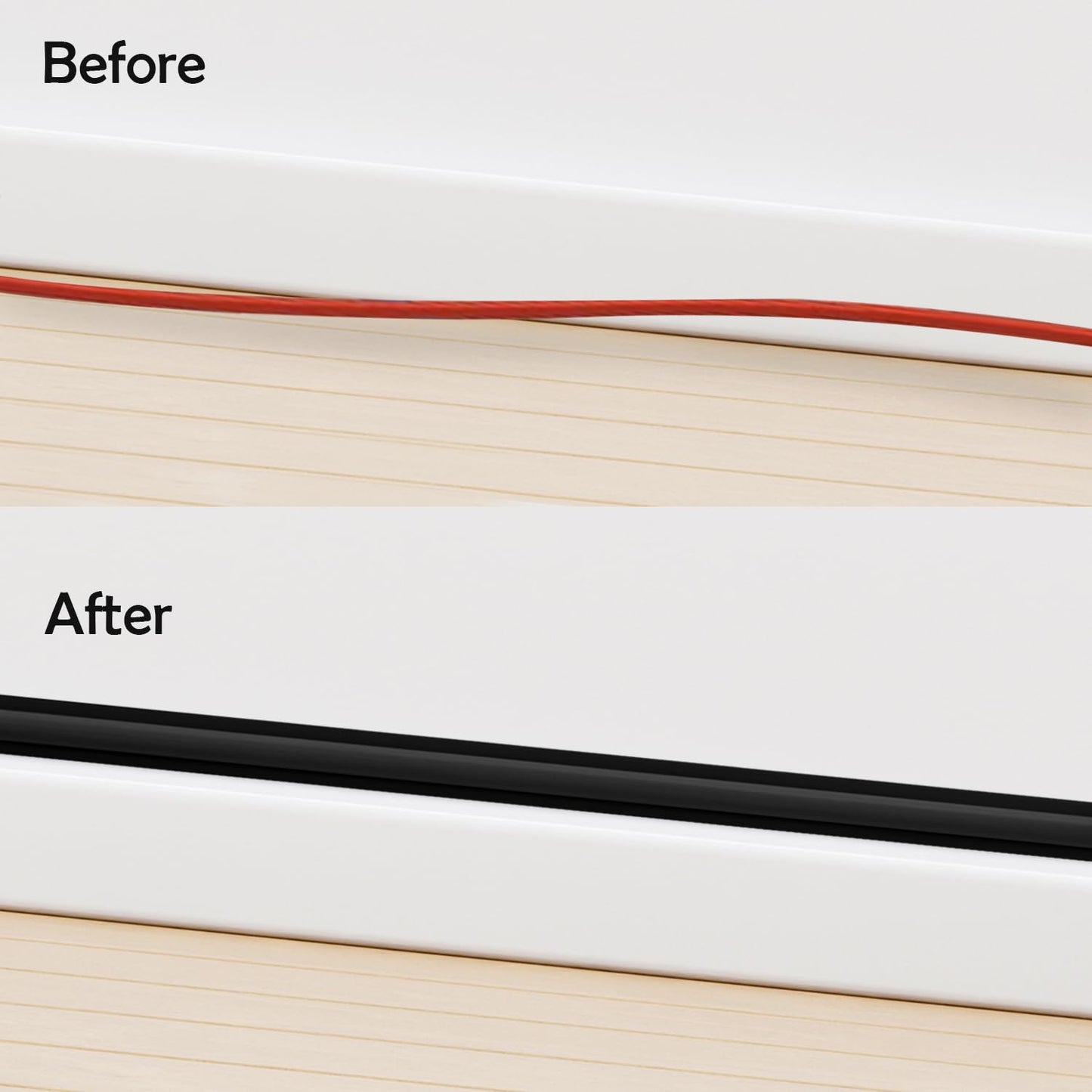 Rubber Bond TV Cord Hider Cable Protector - Strong Self Adhesive Wall Cord Cover Cable Hider - Low Profile Cable Management Wall Cord Concealer Cable