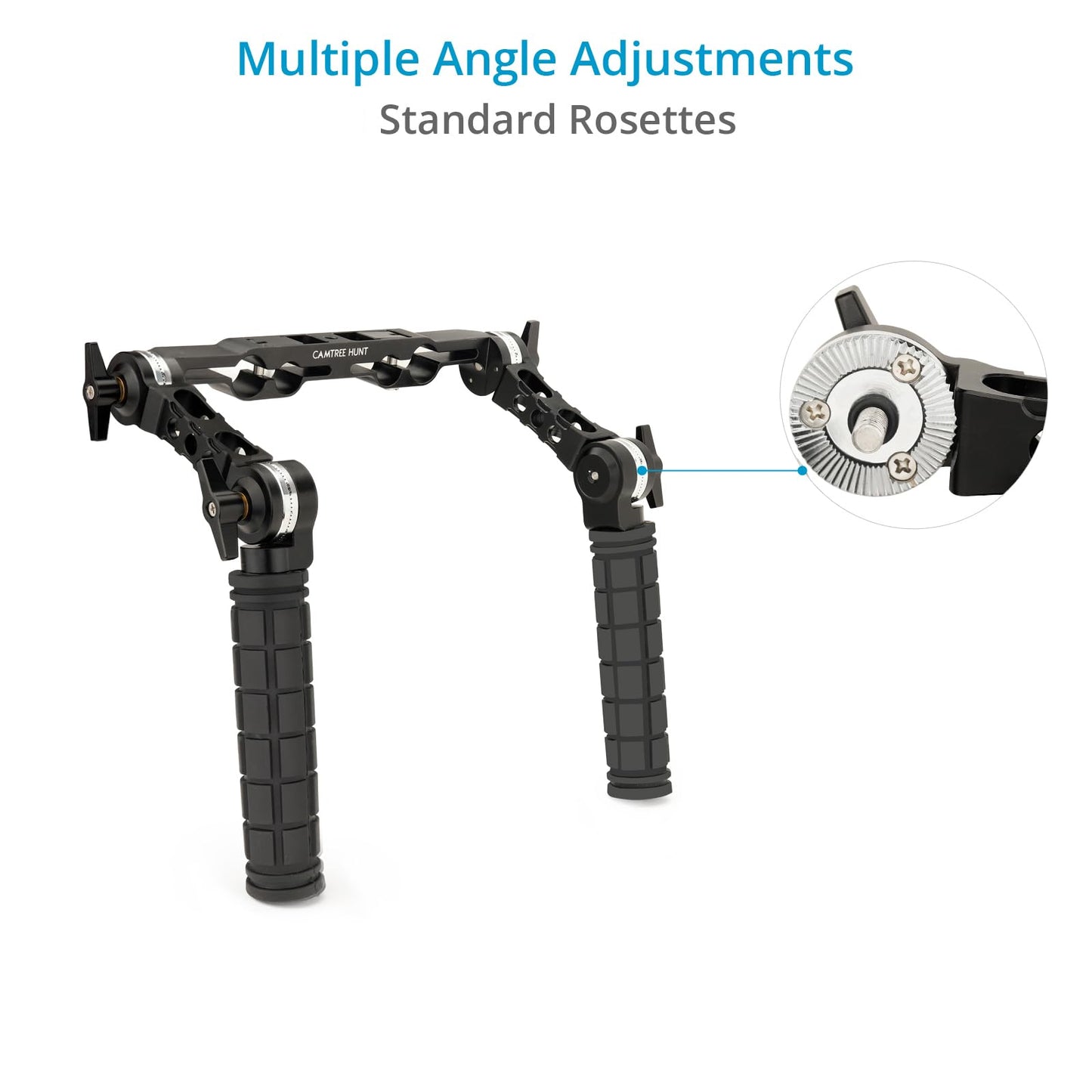 CAMTREE Hunt Universal 19mm/15mm Rosette Handle Set for DSLR & Video Camera Shoulder Mount Rigs. (CH-1915-RH)