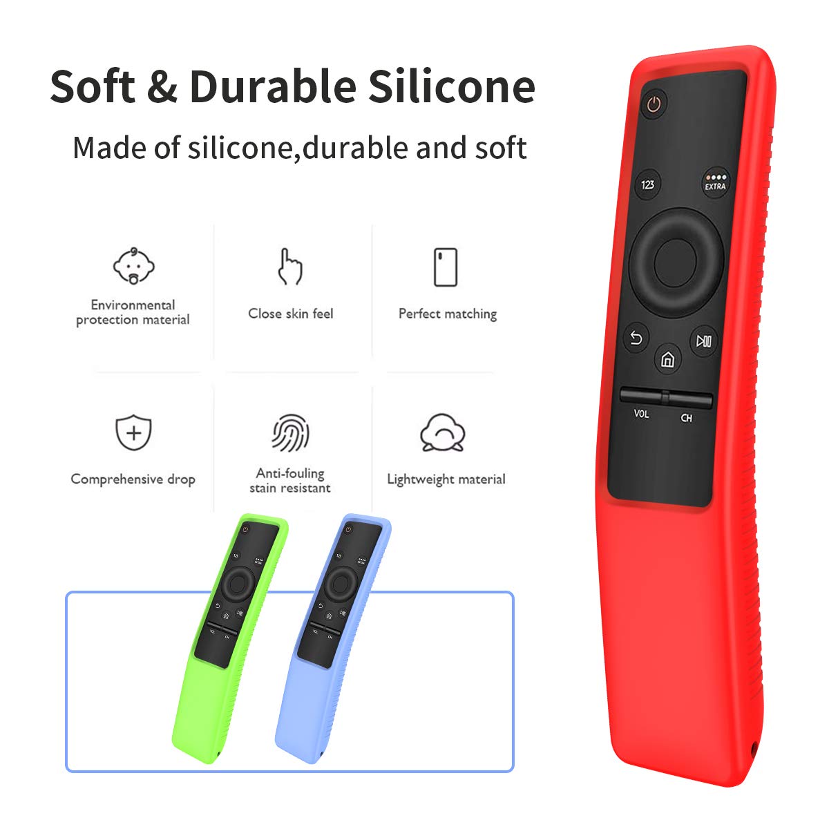 3-Pack Protective Case for Samsung Smart TV Remote Control BN59 Series, Light Weight Kids-Friendly Anti Slip Shockproof Silicone Case Cover