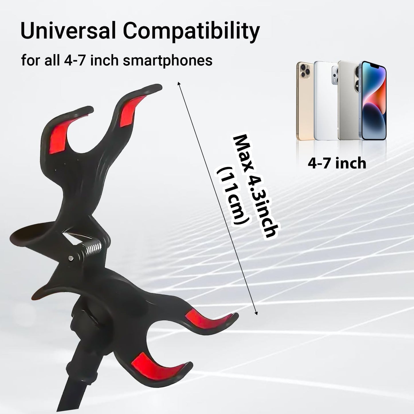 Kuryai Gooseneck Bed Phone Holder, Flexible Long Arm Clip On Phone Holder for Bed, Desk, Headboard, Bedside, 360 Adjustable Cell Phone Clamp Mount