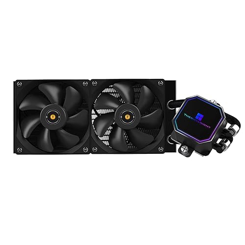 Thermalright Frozen Prism 240 Black AIO Water Cooler,Liquid CPU Cooler, 2×120mm PWM Fans Water Cooling System,1850RPM High Speed,Compatible