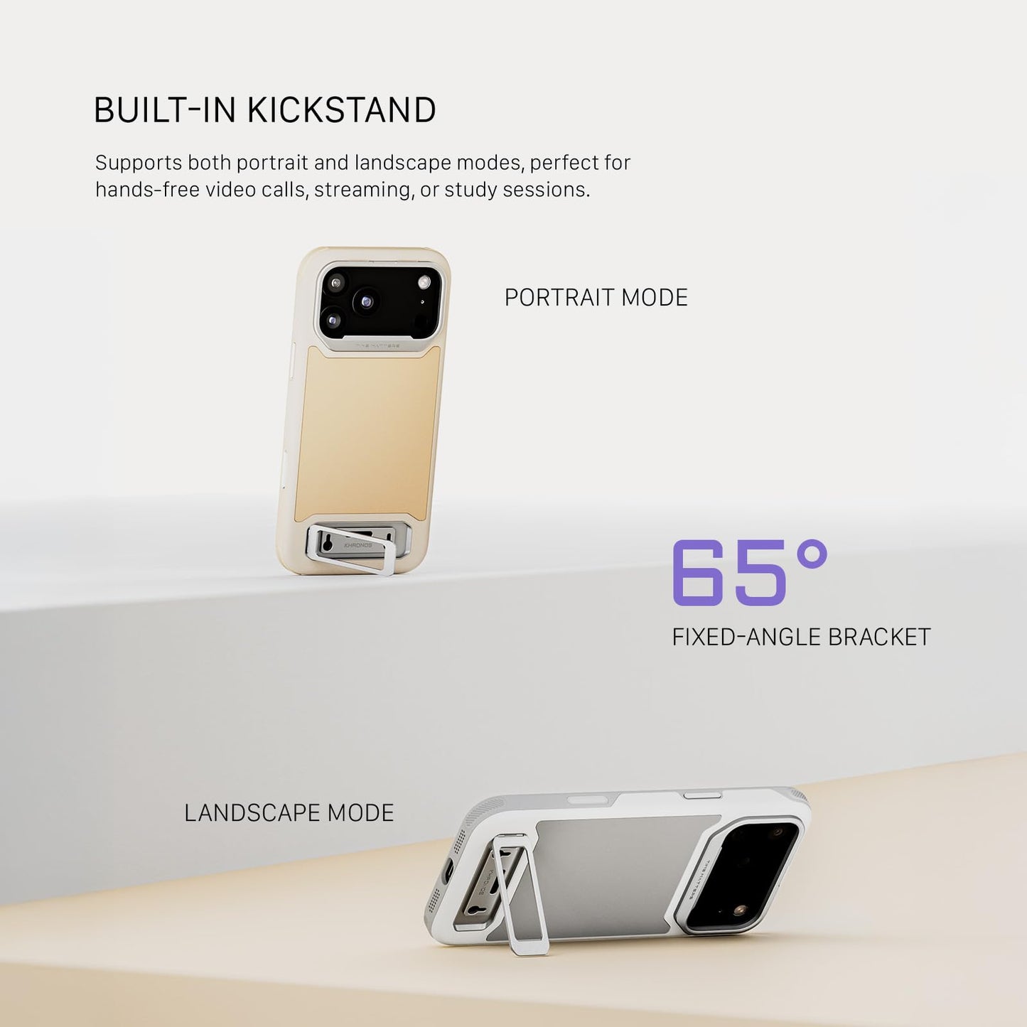 Tilta Khronos Lite Handheld Kit Compatible with iPhone 17 Pro Max - Light Gray | Case with Kickstand | Bluetooth Control Handle | 58mm Filter Tray |