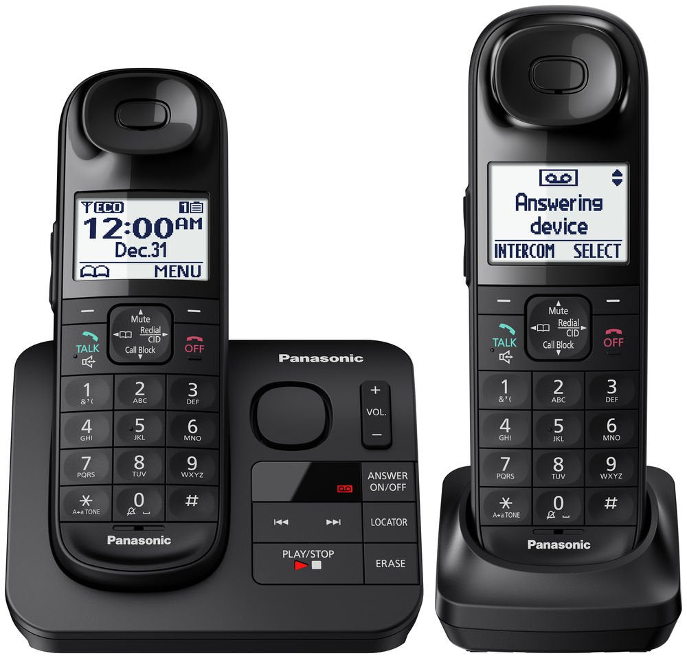 Panasonic KX-TGL432B Dect_6.0 2-Handset Landline Telephone, Black