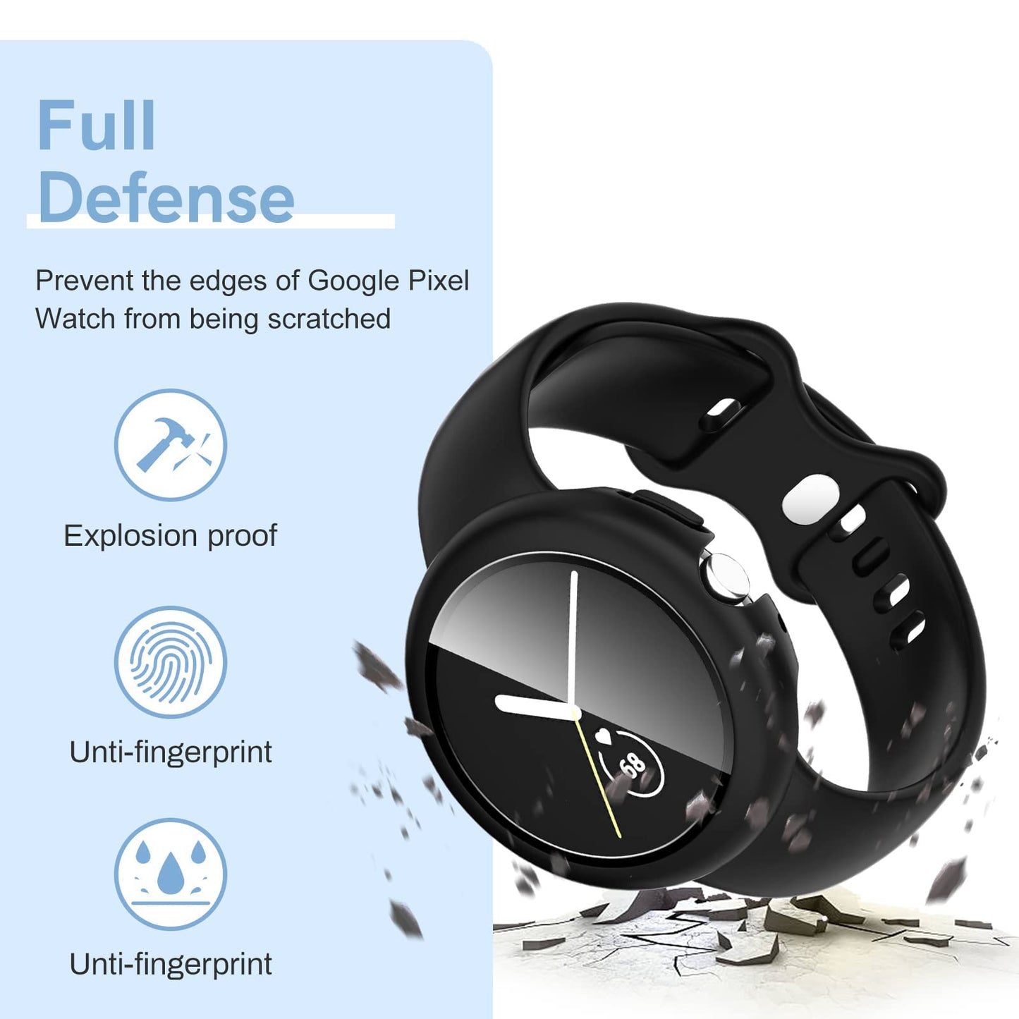 6 Pack Hard PC Case Screen Protector for Google Pixel Watch 2 (2023 New)/1