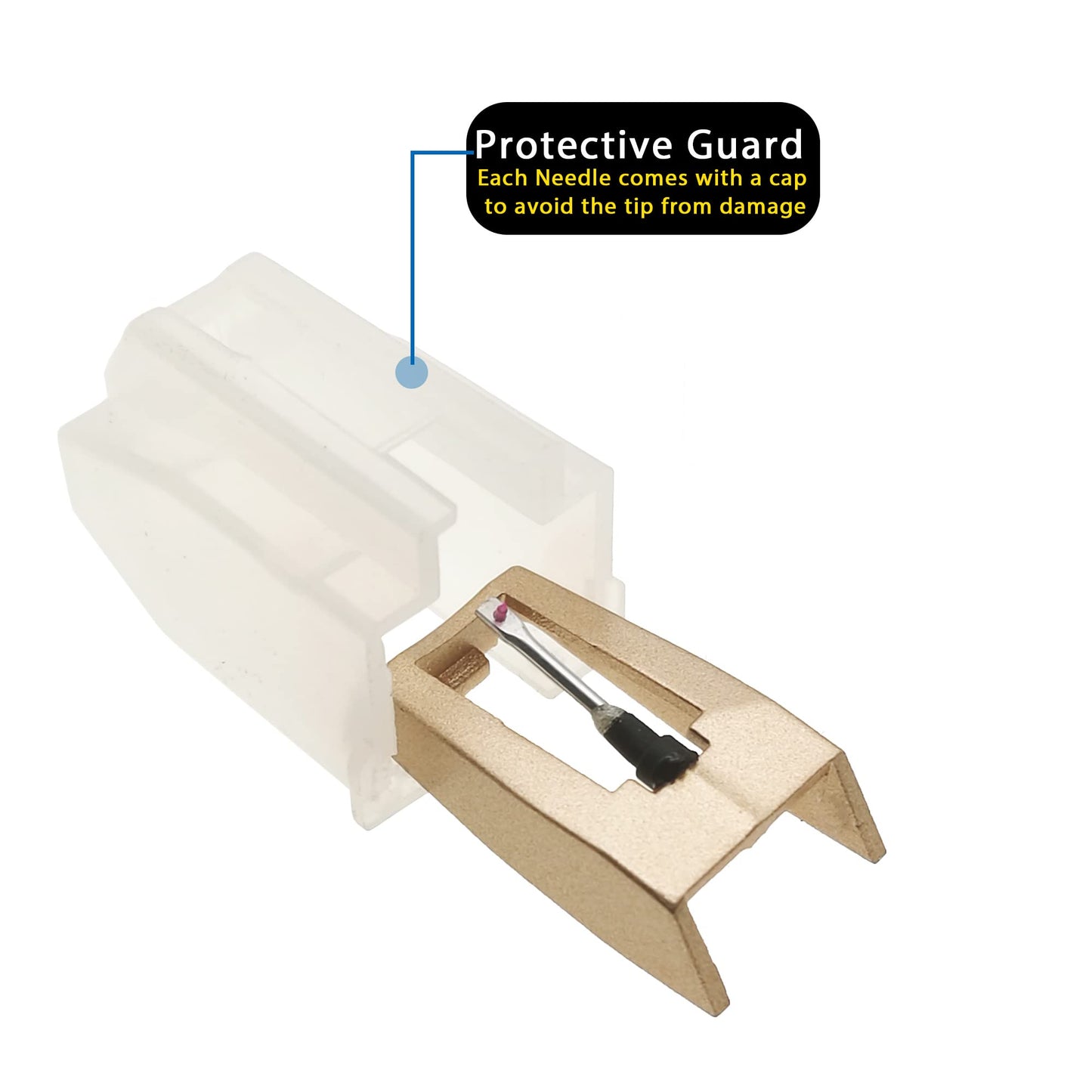 Vinyl Record Player Needles - Zentect Upgraded Golden Record Needle Diamond Turntable Stylus Replacement for Crosley Jensen Ion Victrola Phonograph
