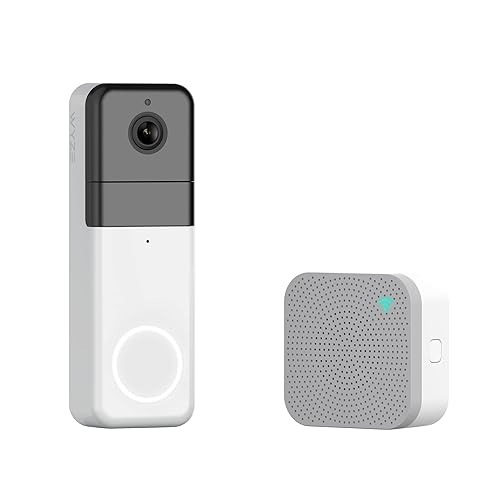Wyze Wireless Video Doorbell Pro (Chime Included), 1440 HD Video, 1:1 Aspect Ratio: 1:1 Head-to-Toe View, 2-Way Audio, Night Vision (Renewed)