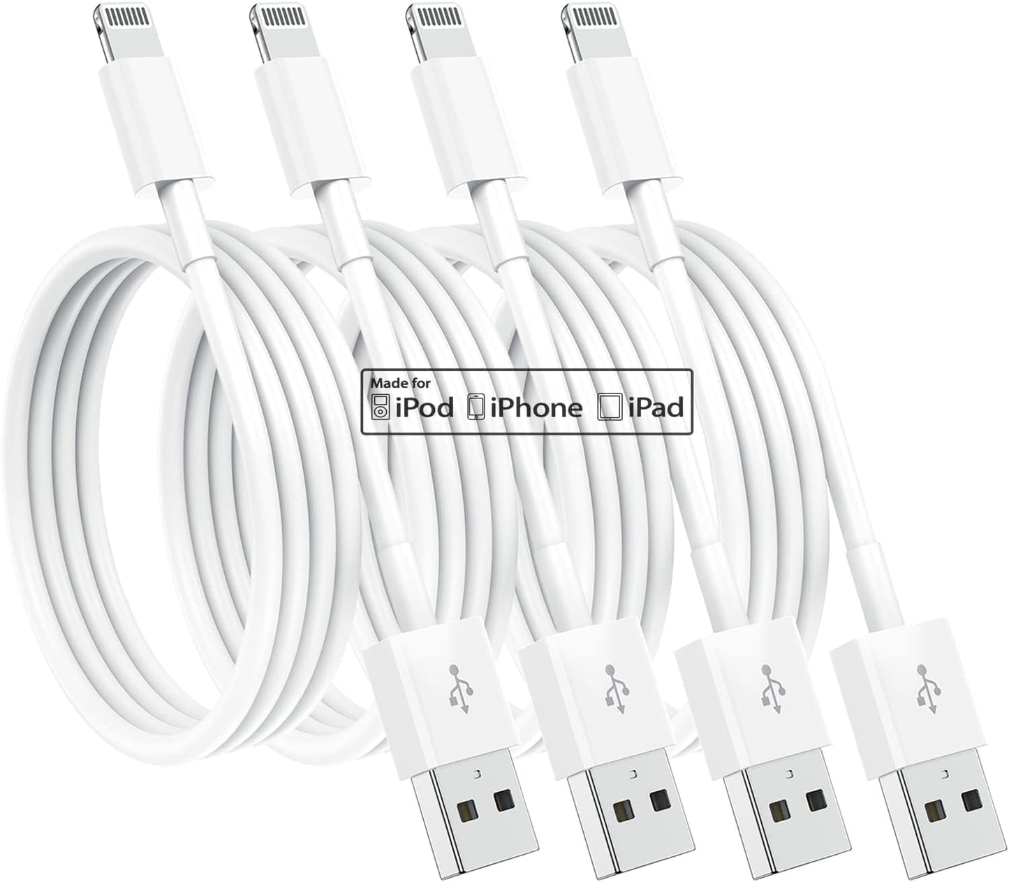 Susnwere 4 Pack [Apple MFi Certified] Apple Charging Cables 6ft, iPhone Chargers, Lightning Fast iPhone Charging Cord for iPhone 12/11/11Pro/11Max…