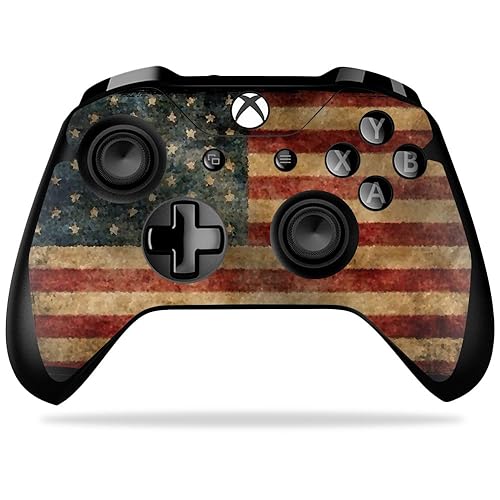 MightySkins Skin Compatible with Microsoft Xbox One X Controller - Vintage Flag | Protective, Durable, and Unique Vinyl Decal wrap Cover | Easy