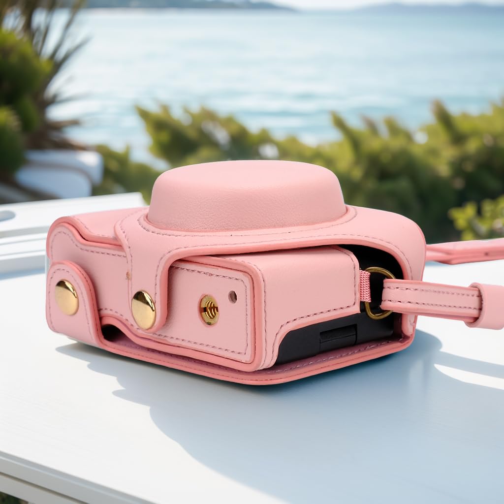 Bowan ZV1 Camera Case - Vintage PU Leather Camera Case for Sony ZV1 ZV-1 DSLR Camera Protective Leather Camera Case Bag with Camera Shoulder Strap