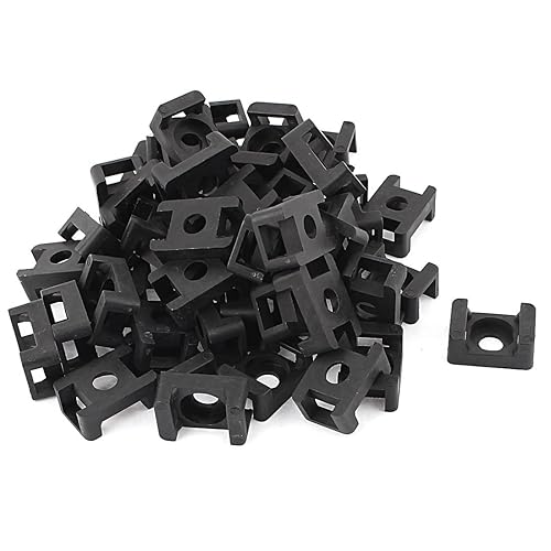 uxcell 9mm Width Cable Zip Tie Mount Base Saddle Type Wire Holder 50Pcs