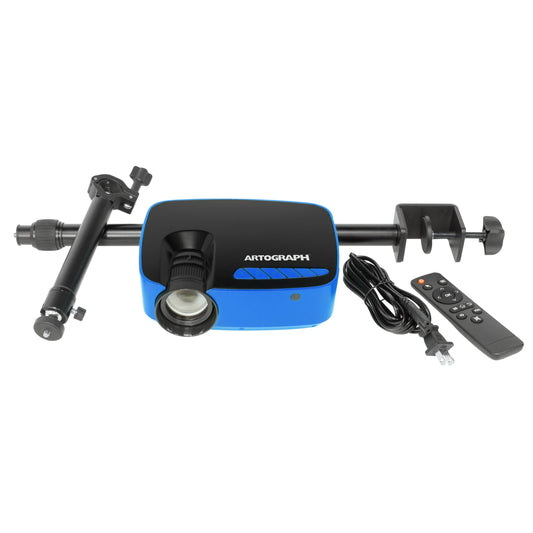 Artograph Flare 100 Digital Art Projector with Adjustable Monopod Stand, Blue/Black - 1080p Native Resolution, Built-In Art Grids for Drawing