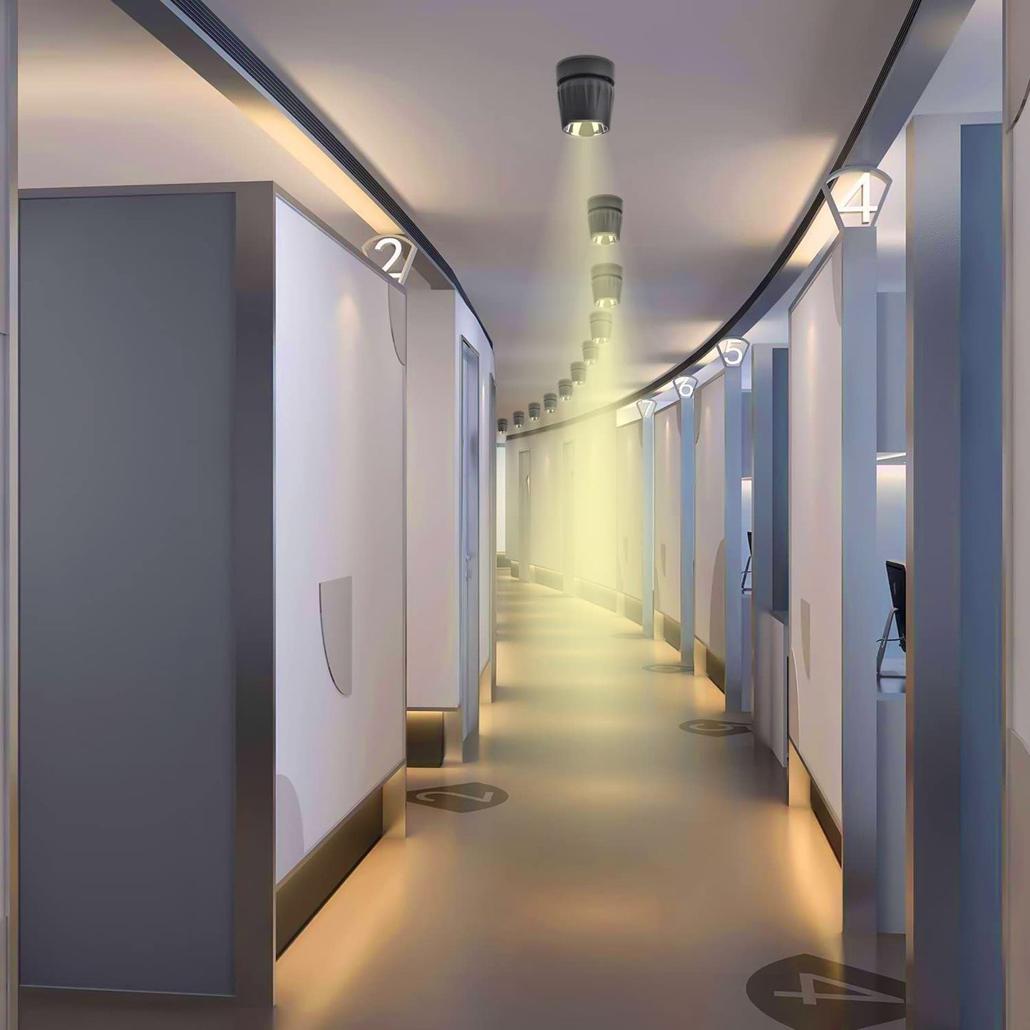 Vrnzau LED Ceiling Spotlight 12W - Directional Spot Light 360° Rotate / 3000K / Warm White/Wall Lamp Ceiling Spotlight for Hallway Gallery Display