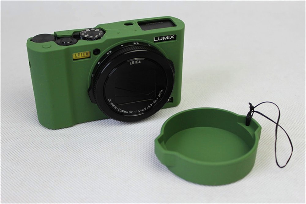 BolinUS Fullbody Ultra-Thin Lightweight Rubber Soft Silicone Case Bag Cover for Panasonic Lumix LX10 DMC-LX10 -Green