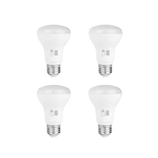 LUNO R20 Dimmable LED Bulb, Color Selectable, 7W (50W Equivalent), 500 Lumens, 2700K, 3000K, 3500K, 4000K, 5000K, 5CCT, UL Listed (4-Pack)