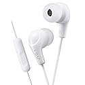 JVC Gumy Plus Earbuds with Mic and Remote for Connected Devices - Silicone Ear Pieces - White
