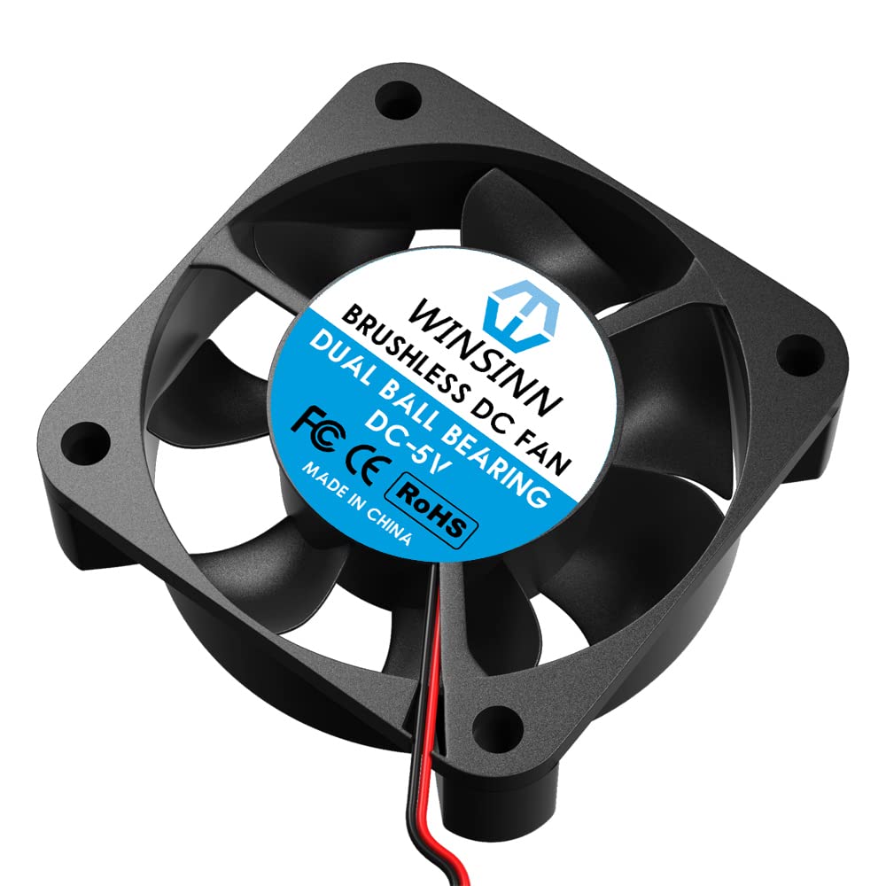 WINSINN 40mm 5V Fan - Dual Ball Bearing 5000 RPM 4010 Cooling Fan Replacement for DVR/Small Appliances/Electronics, 30cm Cable with XH2.54-2PIN