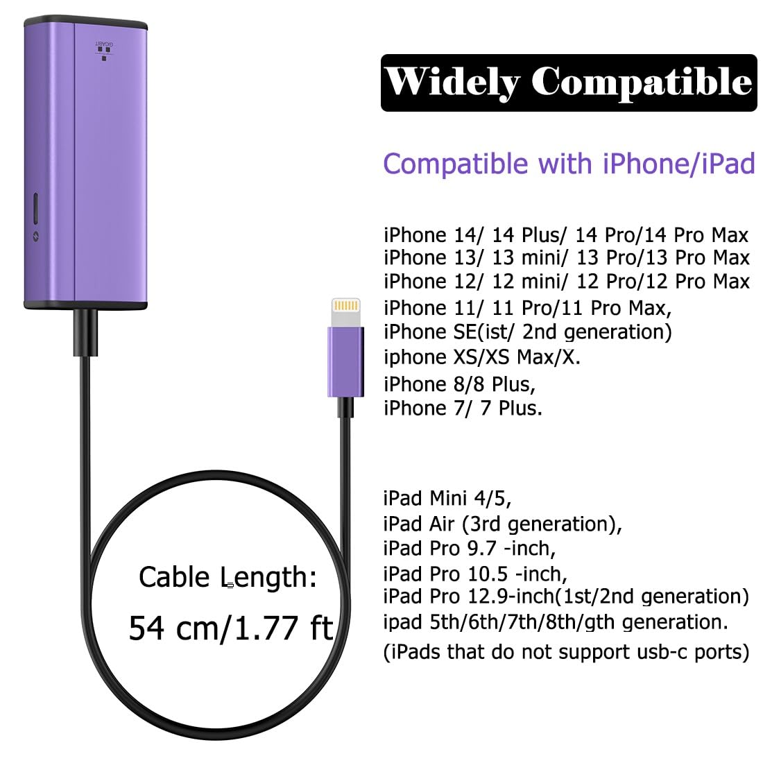 Lightning to 1000Mbps Ethernet Adapter, IVSHOWCO 2 in 1 iPhone iPad to RJ45 Ethernet LAN Network Adapter with Charging Port, 1 Gigabit High Speed,Plug