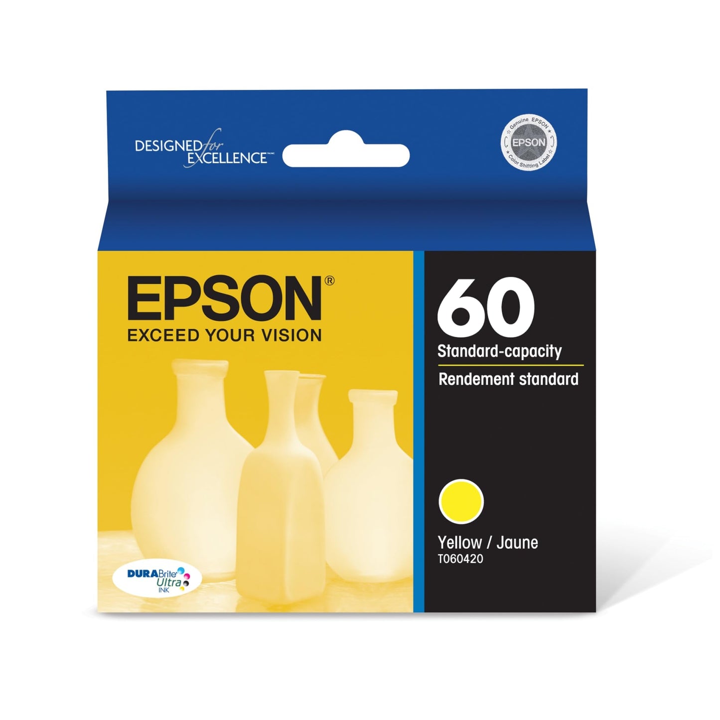 Epson 60 DURABrite Ultra Ink Standard Capacity Yellow Cartridge (T060420) Works with Stylus C-68, C-88, C-88+, CX-3800, CX-3810, CX-4200, CX-4800