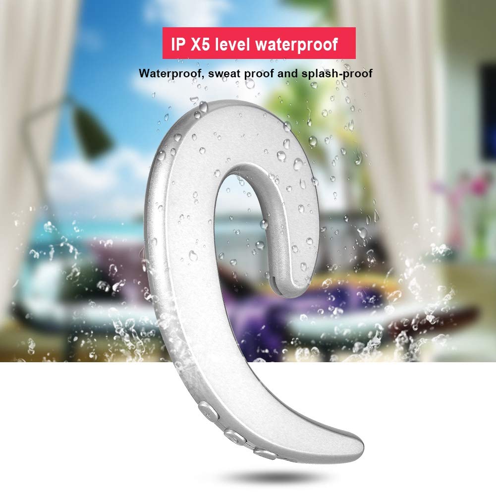 Ciglow Bluetooth Headphone, Hands Ear Hook Headset Painless Earphone Ergonomic Design Headset(Silver)