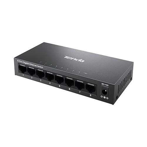Tenda TEG1008M, 8 Port Gigabit Switch, Unmanaged Ethernet Switch with Traffic Optimization, Plug & Play, Fanless & Metal Design Network Switch Hub