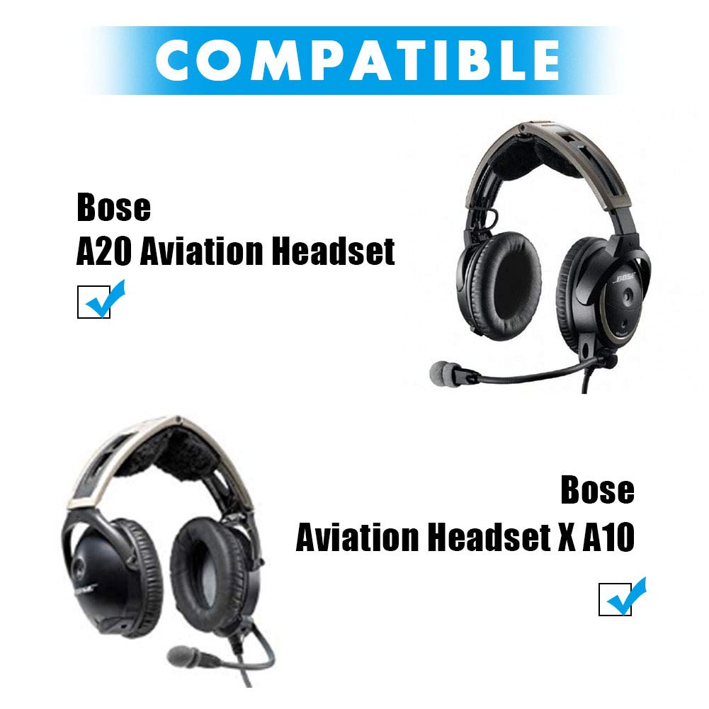 A20 Headset Replacement Ear Pads Ear Cushions Kit Compatible with Bose Aviation Headset X A10 A20 Headphone Ear Cups Ear Cover Earpads Repair Parts