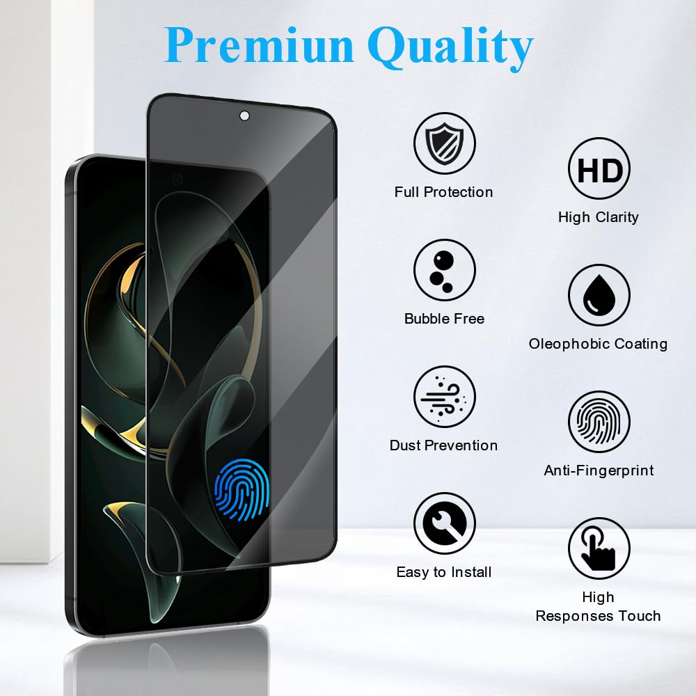 2 Pack Galaxy S26 Plus Anti spy Privacy Screen Protector, 9H Tempered Glass,Anti-Scratch, Smooth and Responsive Absolute, No Bubbles, High Definition