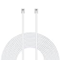 Uvital 100 Feet Telephone Landline Extension Cord Cable Line Wire with Standard RJ-11 6P4C Plugs(White 30.5M,1Pack)