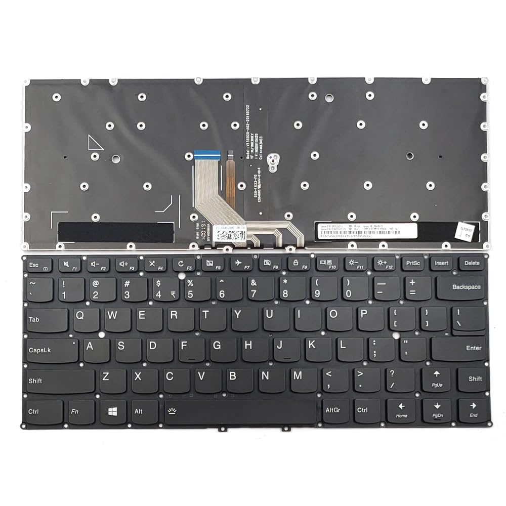 KGIGIBE Replacement Keyboard for Lenovo Yoga 910-13IKB Yoga 5 Pro Laptop US Black with Backlit No Frame
