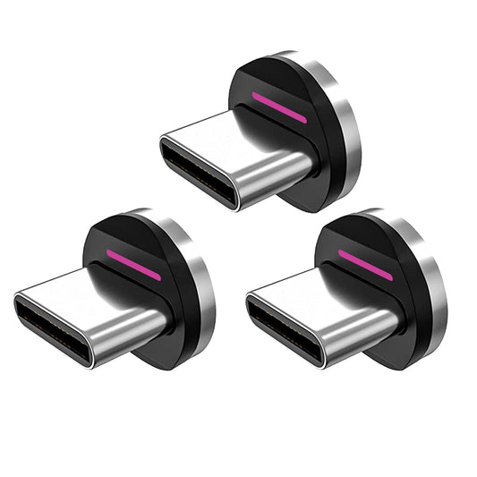 Statik 360 Pro Magnetic Connectors Tips for Fast Charging - Only Compatible with Statik360 Pro Magnet Phone Charger Cable - 3-Pack Includes Type USB C