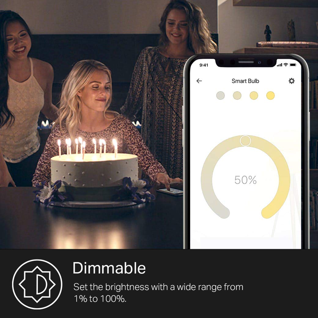 Kasa Smart Light Bulbs that works with Alexa and Google Home, Dimmable Smart LED Bulb, A19, 9W, 800Lumens, Soft White(2700K), CRI?90, WiFi 2.4Ghz