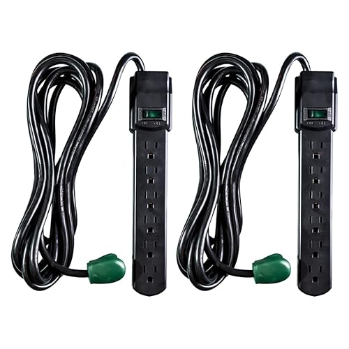 GoGreen Power GG-16103M-12BK-2 Outlet Surge Protector, Pack of 2, Black