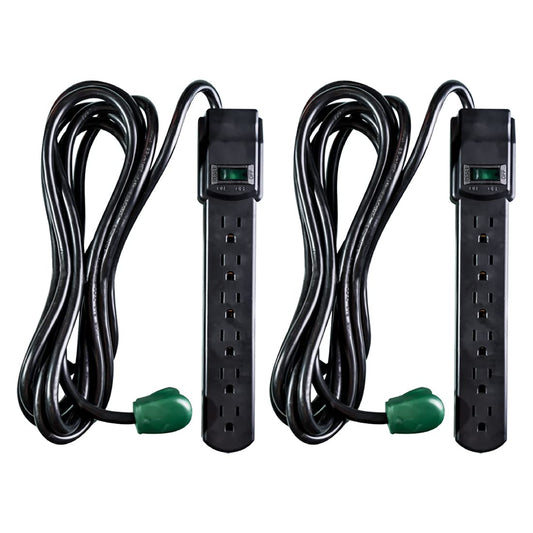 GoGreen Power GG-16103M-12BK-2 Outlet Surge Protector, Pack of 2, Black
