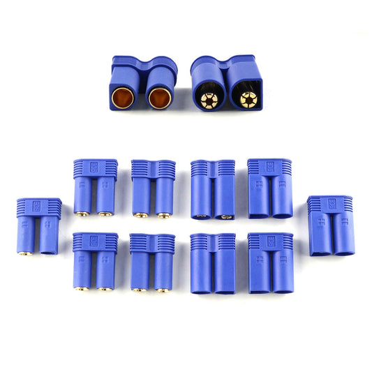 E-outstanding 5 Pairs EC5 Battery Connector Plugs Male and Female Gold Bullet Banana Plug Sets (5X Male + 5X Female)