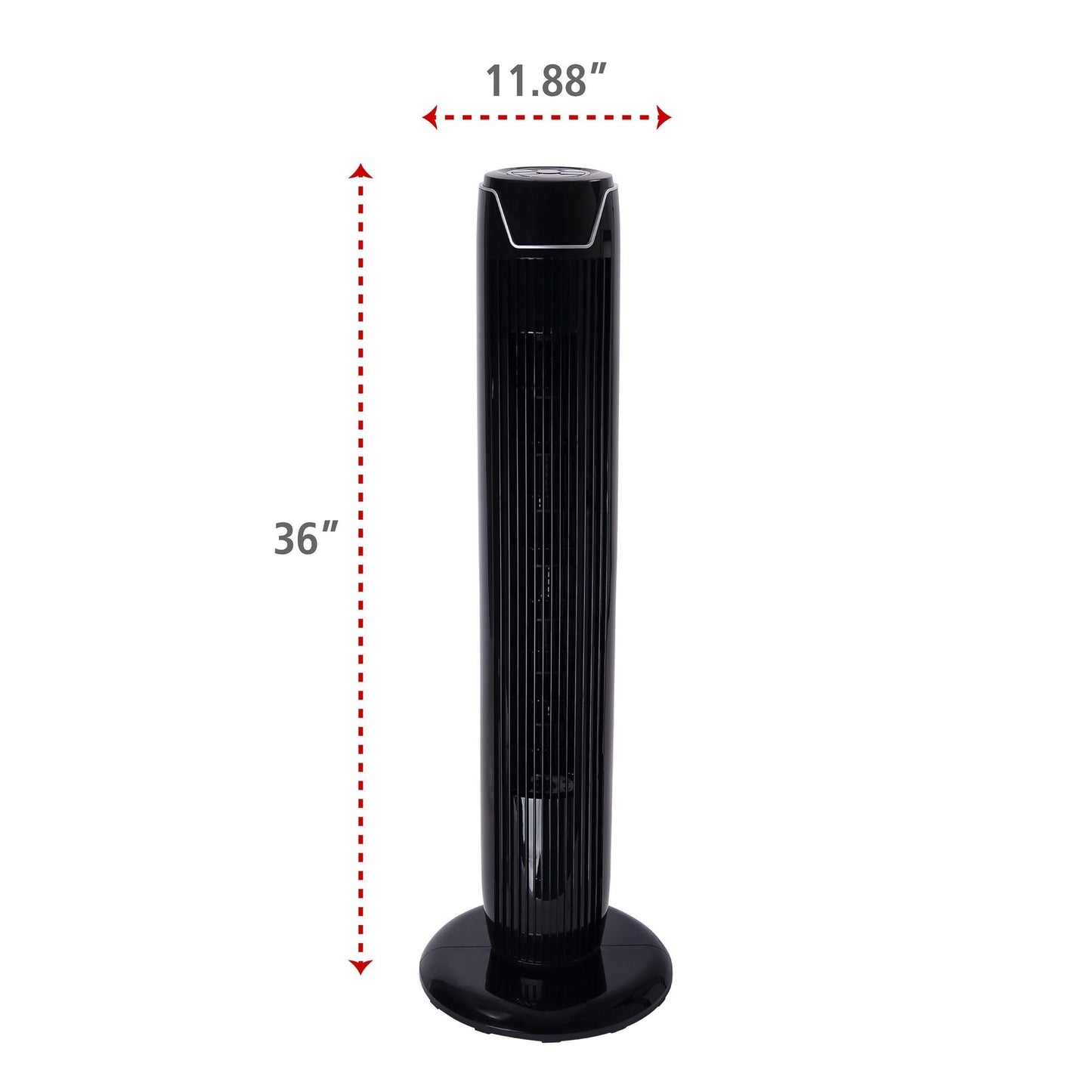 Alera 36" 3-Speed Oscillating Tower Fan With Remote Control, Plastic, Black