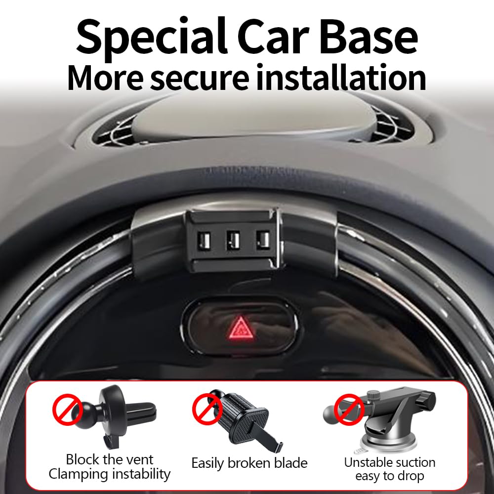 Car Magnetic Phone Holder Mount for MINI F54 F55 F56 F57 F60 [ 2022 2023 2024 F-Series Clubman/Convertible/Hardtop 2 & 4 Door] and 2021-2024