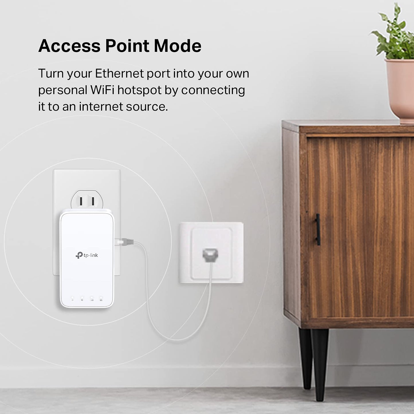 TP-Link WiFi Extender with Ethernet Port, Dual Band 5GHz/2.4GHz (AC1200)